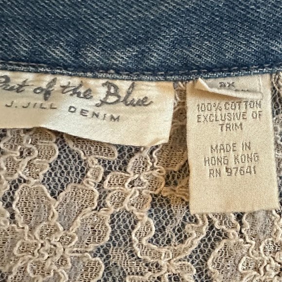 VINTAGE '90s Out of the Blue by J. Jill Boho Button-Up Denim Jean Jacket Size 3X - Picture 16 of 16